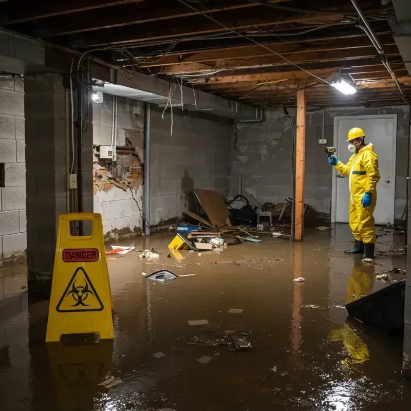 Flooded Basement Electrical Hazard in Lake Mills, WI Property