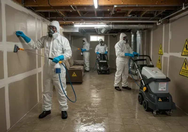 Basement Moisture Removal and Structural Drying process in Lake Mills, WI